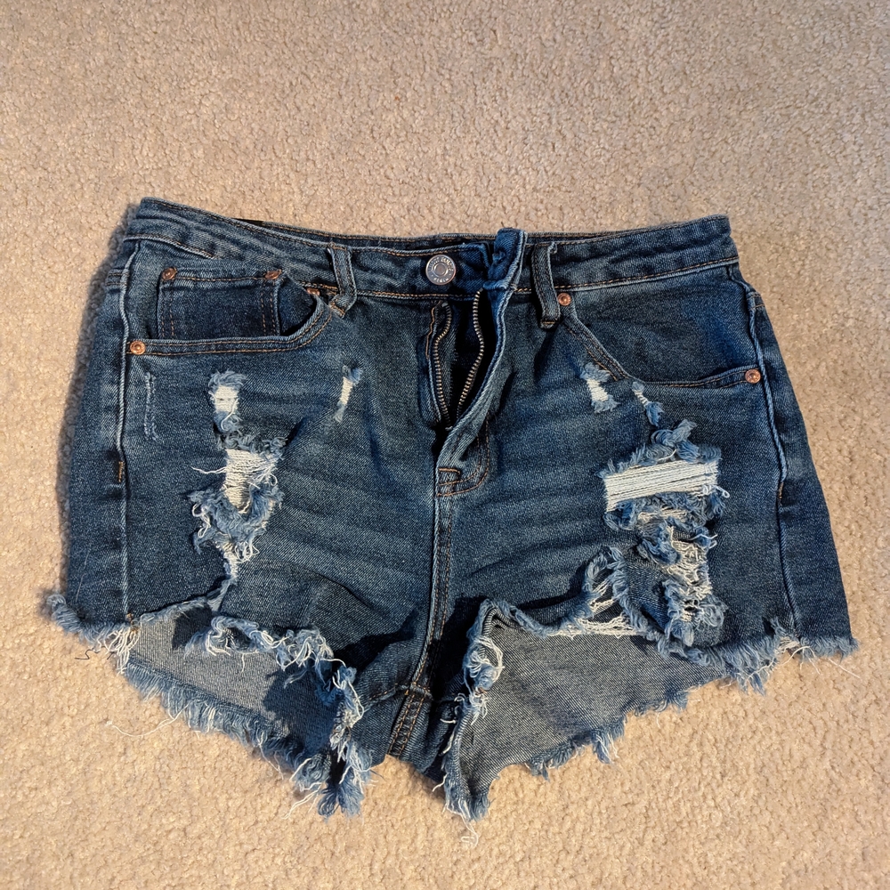 Distressed Denim Shorts